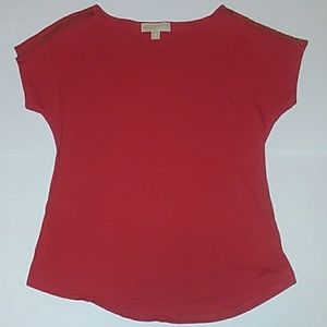 Michael Kors shirt with gold detailing at sleeves